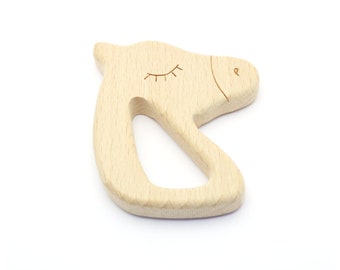 Mordedor de madera cruda, Madera de haya natural, Mordedor de animales de caballo, Mordedores de leche, Madera sin terminar