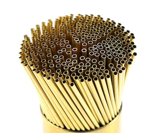 Raw Brass Himmeli Tubes, 20 Pcs 3x100mm Brass Spacer Tubes, Jewelry Tubings, Round Tubes