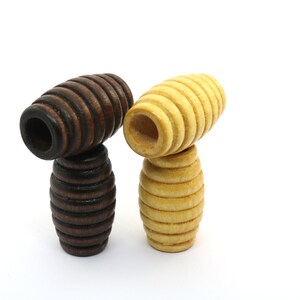 10 PCS 34mm Wooden Large Hole Barrel Beads, Wooden Macrame Rings Barrel Wood Beads, Macrame Beads, Rings