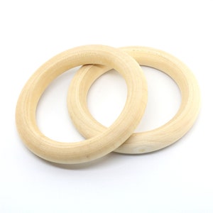 68mm Natural Wooden Ring, Untreated Wood Hoop, Macrame Hoops, Raw Wood, Rings