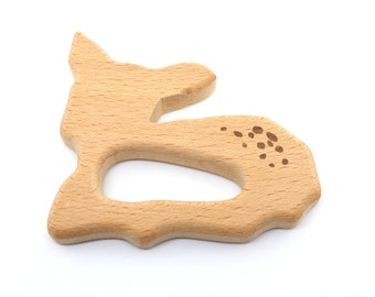 Mordedor de madera cruda, Madera de haya natural, Mordedor de animales de ciervo, Mordedores de leche, Madera sin terminar