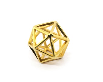25x22mm Gold Plated Brass Sphere Pendant, Wire Pendant, Brass Pendant, Sphere Shape Charm