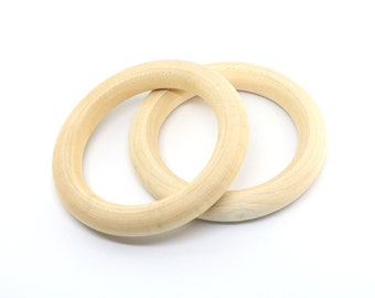 68mm Natural Wooden Ring, Untreated Wood Hoop, Macrame Hoops, Raw Wood, Rings