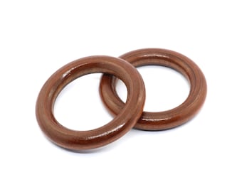 48mm Wooden Macrame Rings  Untreated Wood Hoop, Macrame Hoops, Rings