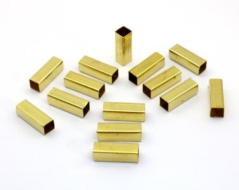 Squar Tubes Brass Himmeli Tubes, 20 pcs 4x12mm Brass Spacer Tubes, Jewelry Tubings, Raw Brass Square Tubes