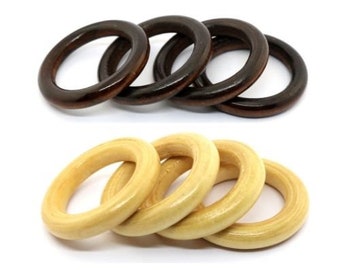40mm Wooden Macrame Rings  Untreated Wood Hoop, Macrame Hoops, Rings