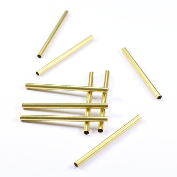 Tubes Himmeli en laiton, 20 pcs 2x30mm Tubes d’espacement en laiton, Tubes de bijoux, Tubes ronds