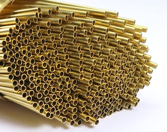 Brass Himmeli Tubes, 20 pcs 2x40mm Brass Spacer Tubes, Jewelry Tubings, Round Tubes