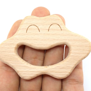 Rohholz Teether, natürliche Buche Holz, Tier Teether, Baby Teethers, unvollendete Holz