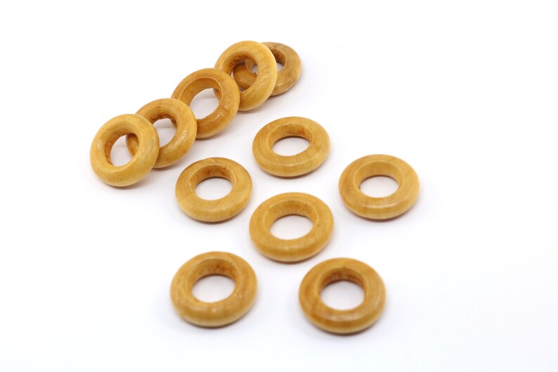 20 PCS 15x4mm Wooden Hoop Beads Hoop Beads Wooden Bead Block Hoop Wood Beads