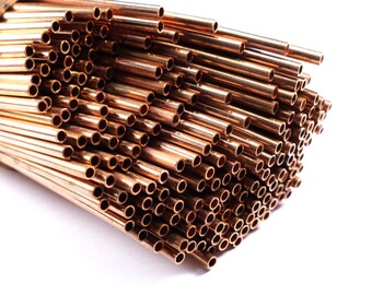 Copper Himmeli Tubes, 10 pcs 2.5x600mm Copper Spacer Tubes, Jewelry Tubings, Round Tubes