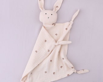 Personalised Baby Blanket, Organic Soft Cotton Bunny Comforter, New Baby Gift, Muslin, Baby Boy Gift, Baby Girl Gift, Unisex, Comforter!
