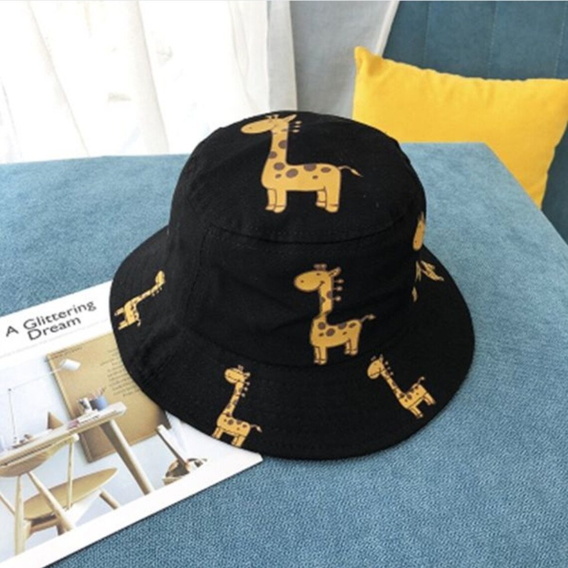 Babyhug Free Size Bucket Hat with Giraffe Details - Pink