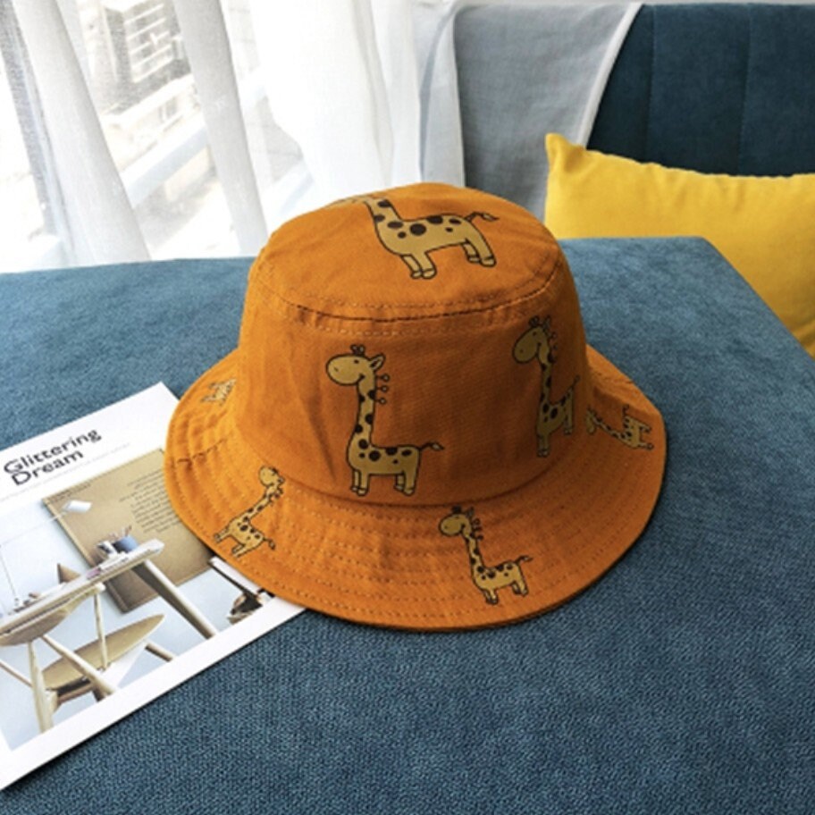 Babyhug Free Size Bucket Hat with Giraffe Details - Pink main image 1