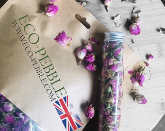 Food Grade A Damask Dried Rose Buds, Rose Tea Edible Rose Petals Flowers Cake Decorating Valentines Weddings Celebration 100g 200g 500g more