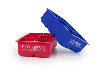 Extra Large Silicone Ice Cube Trays | Set of 2 | Makes 12 Giant Ice Cubes | Cocktail, Whisky & Gin Ice Moulds | Non-Stick