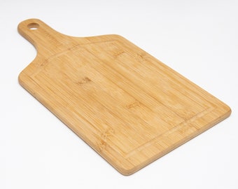 Eco-Pebble Slim & Super Strong Food/Cheese Bamboo Chopping Serving Board with Handle 38x20x1cm , including delivery by courier Bamboo board