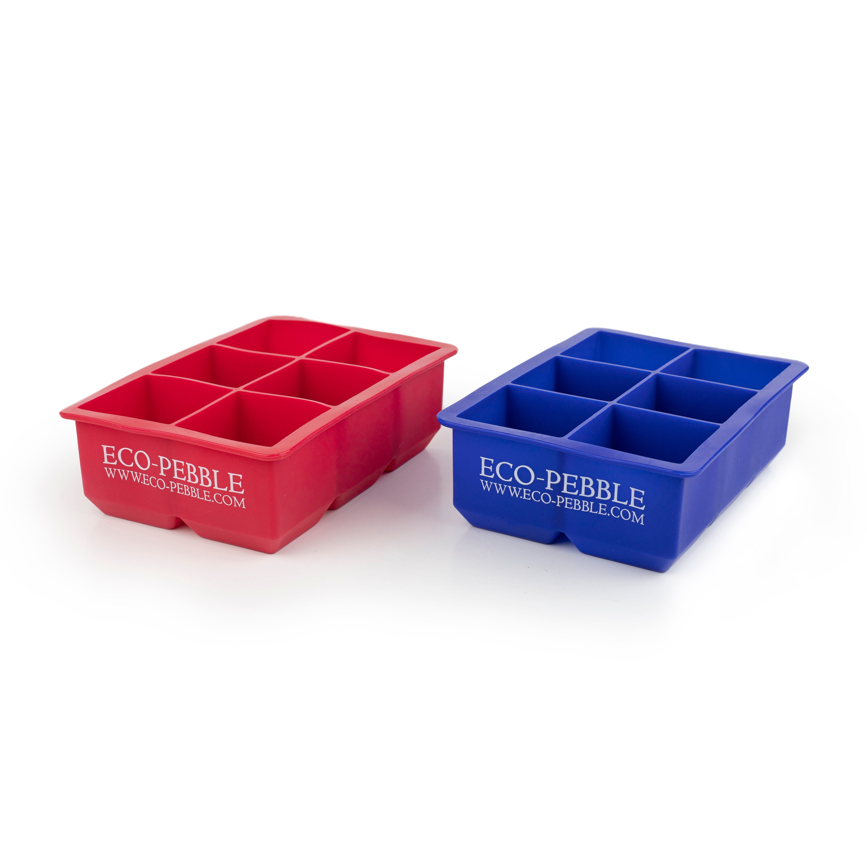 Silicone Extra Large Ice Cube Trays, 2 Trays, 6 Cubes per Tray Red Blue  Perfect Gift for Summer G&t Homemade Butter Square Icecream Baking 