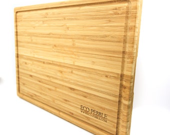 Butcher Block/Extra Large Sustainable Bamboo Chopping Board Serving Cheese Board Ultra Strong and Easy to Clean. Keeps your knives sharp.