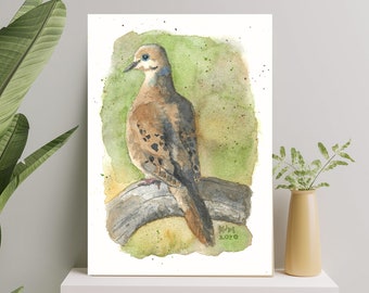 Mourning Dove - PRINT of my original Watercolor Bird Painting, nature art, songbird, illustration, wildlife, wall art, home decor, gift