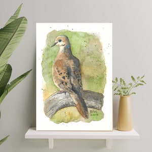 Mourning Dove PRINT of my original Watercolor Bird Painting, nature art, songbird, illustration, wildlife, wall art, home decor, gift image 1