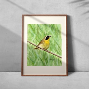 Common Yellowthroat Warbler Print: Original Watercolor Bird Painting