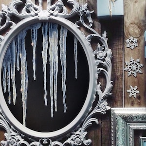 Sparkling Icicles - Original Gouache painting or a Print, Watercolor, nature art, winter, illustration, woodland, home decor, gift, ice