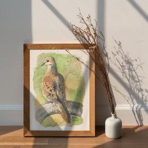 Mourning Dove PRINT of my original Watercolor Bird Painting, nature art, songbird, illustration, wildlife, wall art, home decor, gift image 5