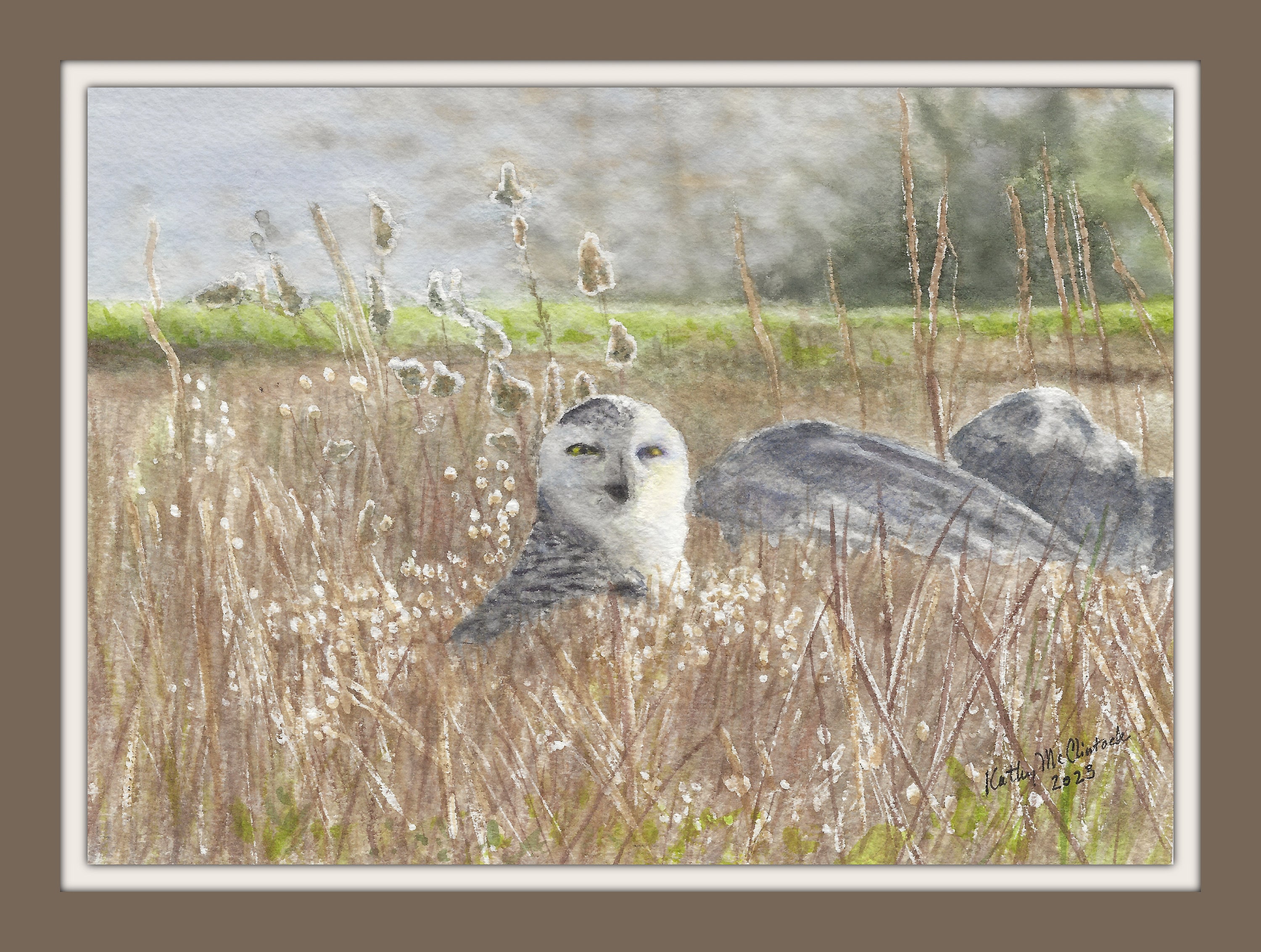 Snowy Owl Watercolor Art Print: Home Decor, Owls