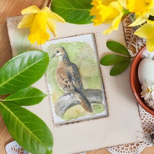 Mourning Dove PRINT of my original Watercolor Bird Painting, nature art, songbird, illustration, wildlife, wall art, home decor, gift image 3