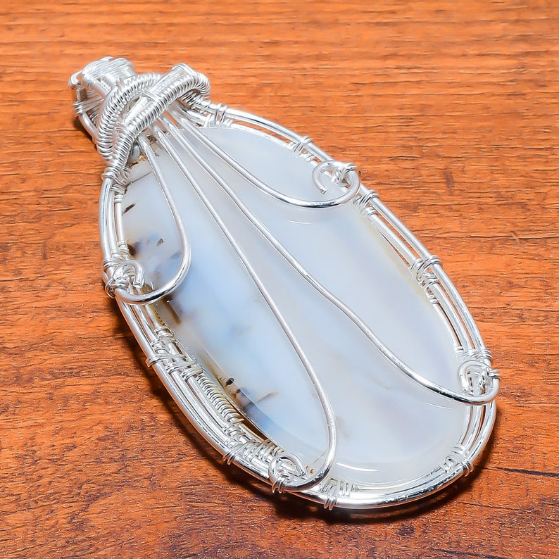 Gift Idea Natural Silver Gemstone Pendant Top Quality Dendrite Opal Gemstone Handmade 925 Sterling Silver Pendant Gift Pendant