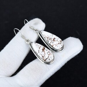 Wild Horse Earring, Wild Horse Gemstone Earring, Pear Shape Gemstone Earring, 925 Sterling Silver Earring, Valentine's Day Gifts For Love