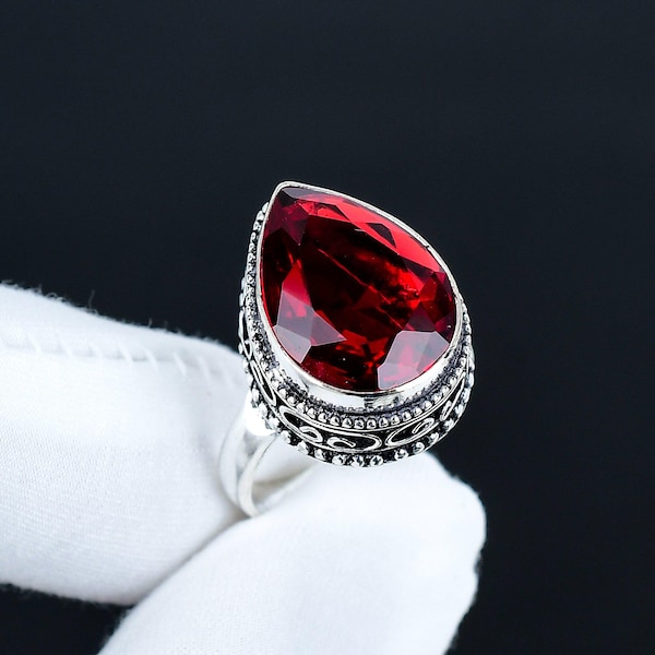 Red Stone Ring - Etsy