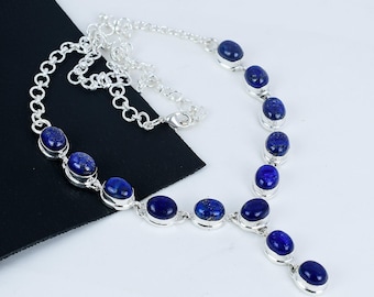 Silverly Collana In Argento 925 Con Turchese Grezzo E Perline - Gioiello Boho Lunghezza 45 Cm