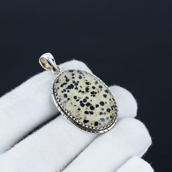 Dalmation Jasper Pendant, 925 Sterling Silver Pendant, Natural Dalmation Jasper, Handmade Jewelry Gifts, Jewelry For Christmas Gifts For Her
