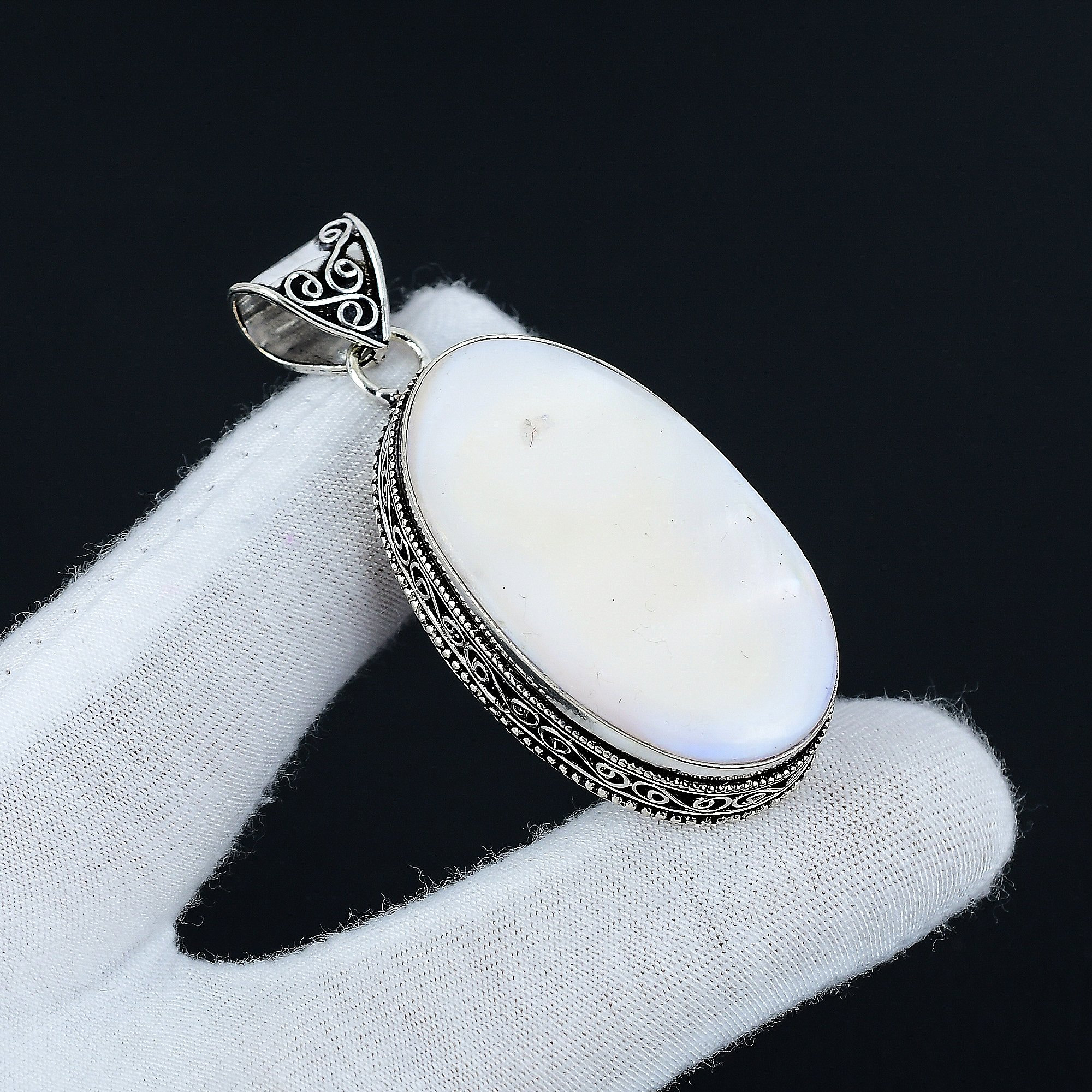 Mother of Pearl Pendant, 925 Sterling Silver Pendant, Mother