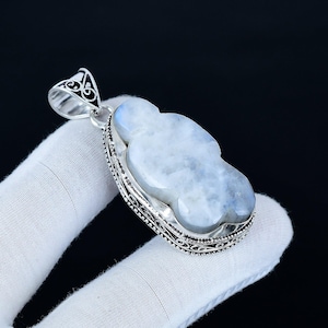 Rainbow Moonstone Cloud Shape Pendant 925 Sterling Silver Pendant Handmade Pendant Moonstone Bridal Jewelry Bohemian Jewelry Wadding Gifts