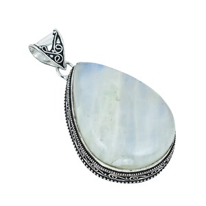 Rainbow Moonstone Gemstone Pendant Pendant 925 Sterling Silver Pendant Moonstone Pendant Jewelry Designer Pendant Antique Gemstone Pendant image 6