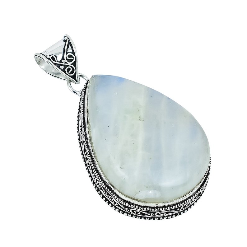 Rainbow Moonstone Gemstone Pendant Pendant 925 Sterling Silver Pendant Moonstone Pendant Jewelry Designer Pendant Antique Gemstone Pendant image 6