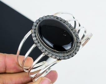 トゥアレグのシルバーとオニキスのカフブレスレット - Etsy 日本