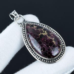 Copper Garnet Gemstone Pendant 925 Sterling Silver Handmade Jewelry, Crystal Pendant Copper Garnet Pendant, Boho Jewelry, Gifts For Love