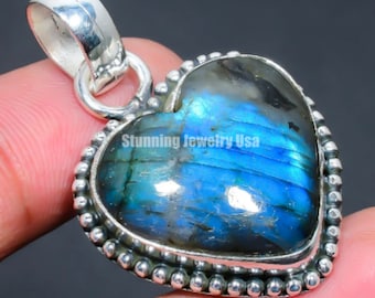 Labradorite Gemstone Handmade 925 Sterling Silver Pendant labradorite Pendant Labradorite Pendant For Her Gift For Mom Pendant For Her