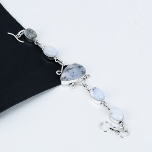Natural Dendrite Opal Bracelet, 925 Sterling Silver Jewelry Bracelet, Pear Dendrite Opal Bracelet, Gift For Her, Natural Gemstone Bracelets