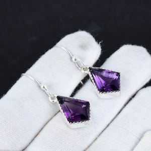 Amethyst Ohrring, Amethyst Drachen Form Stein Ohrring, 925 Sterling Silber Ohrring, Amethyst Edelstein Schmuck, Amethyst Ohrringe Für Geschenke