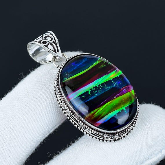 Ciondolo In Argento Sterling 925 Con Pietra Preziosa Ovale In Onice - Foto 8