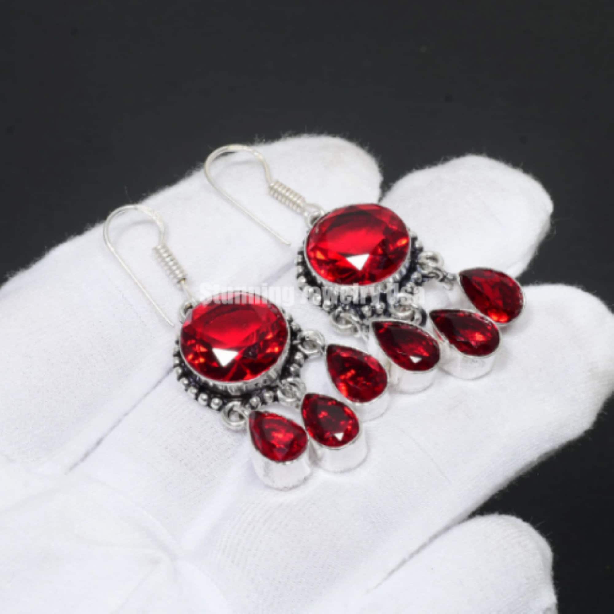 Ruby Garnet Earrings