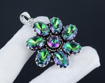 Pierre Précieuse Rainbow Mystic Topaz Ovale Certifiée - Qualité A++ Et Effet Arc-en-ciel