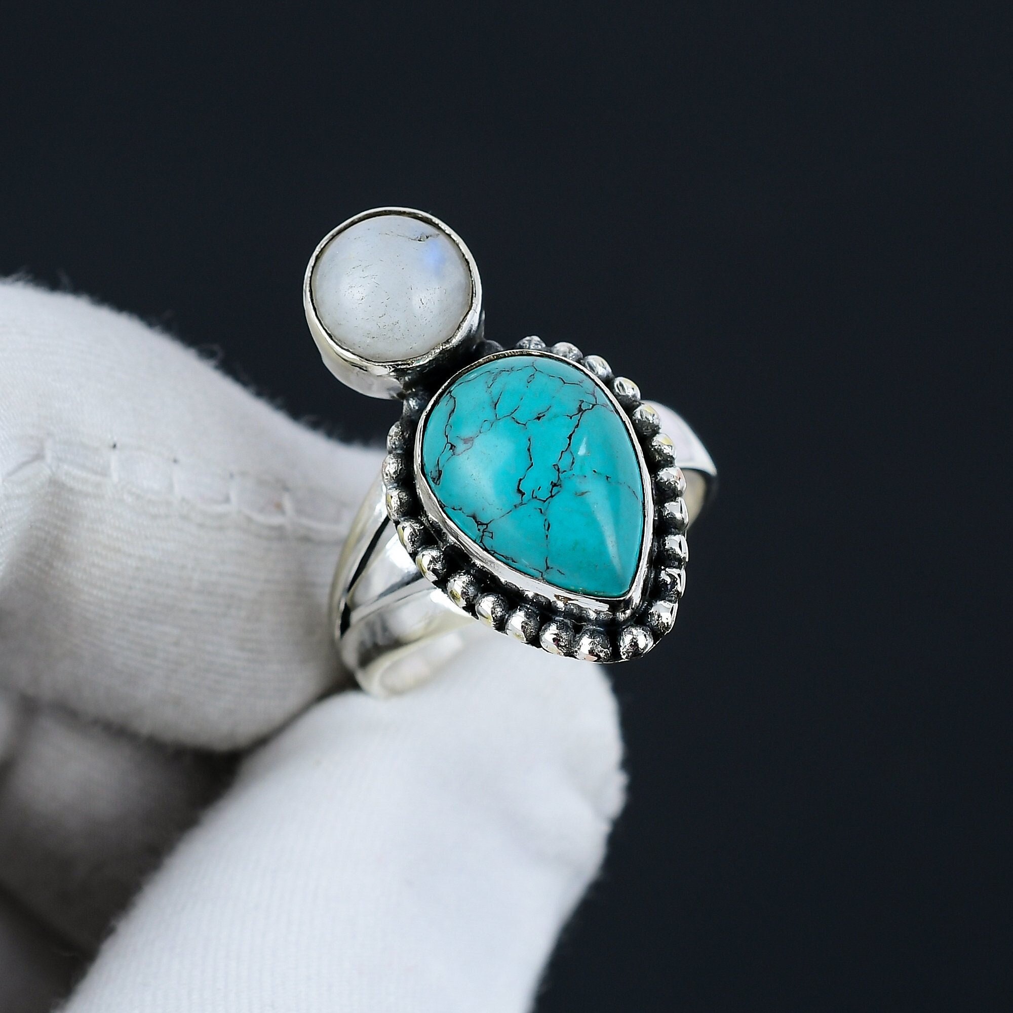 925 White Turquoise ringインディアンジュエリー 925 White Turquoise ringインディアンジュエリー ナバホ族 ターコイズ