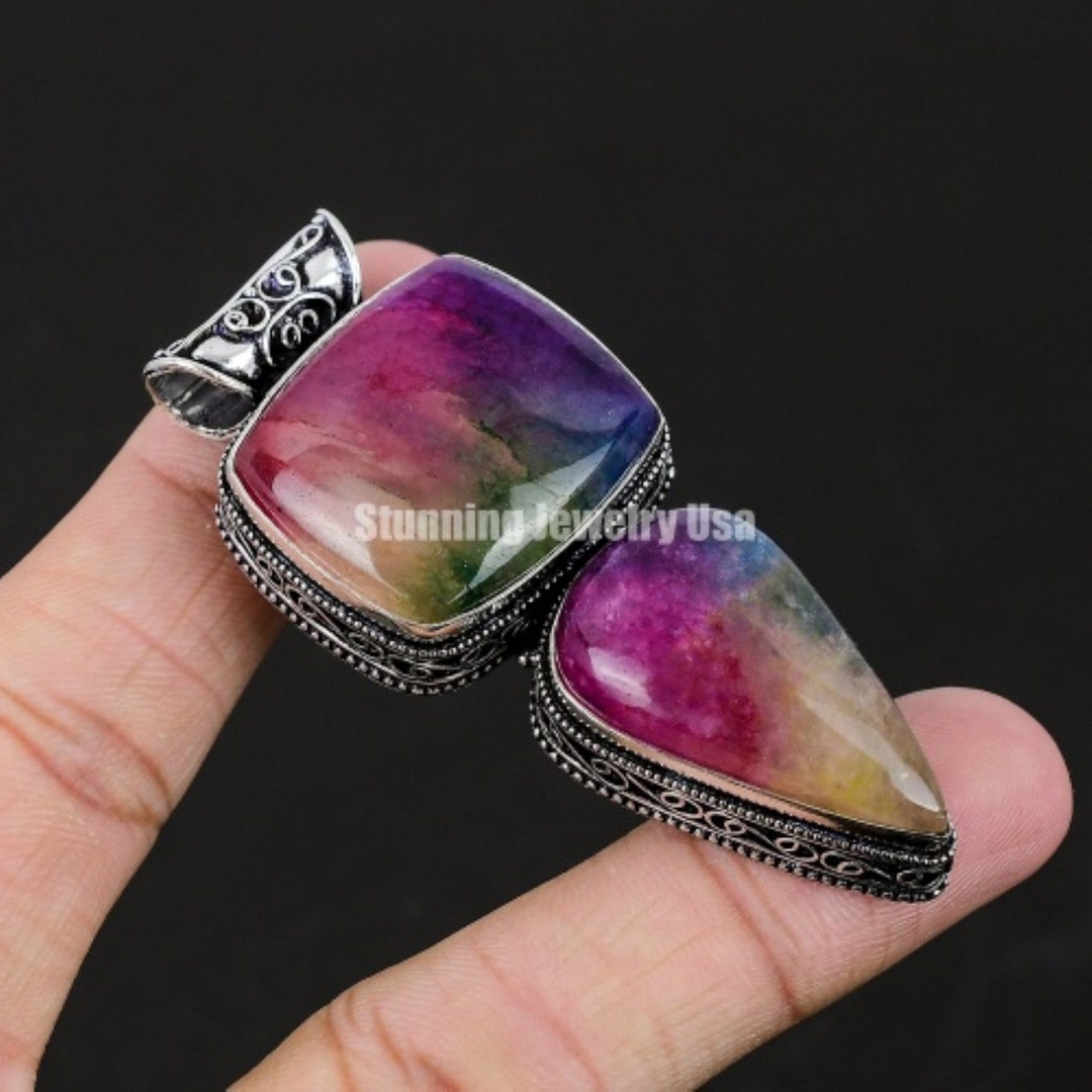 Jem Rainbow Stone Egg Pendant main image 1