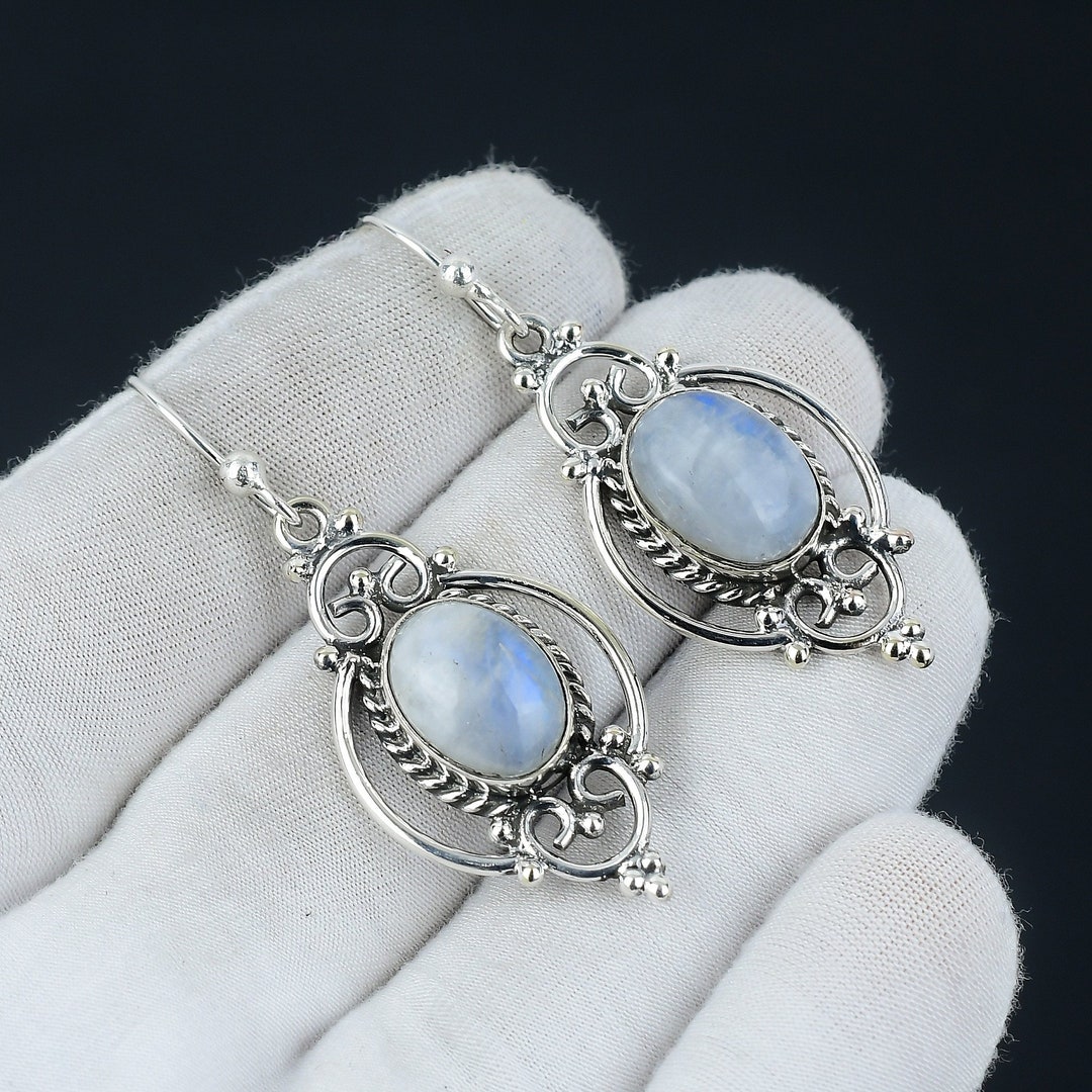 Elli Premium Kolczyki Ladies Creoles Elegant with Sapphires in 925